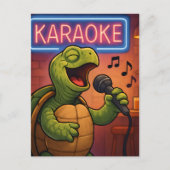 Karaoke Singing Turtle Briefkaart (Voorkant)