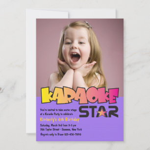 Karaoke Star Foto Birthday Party Invitation Kaart