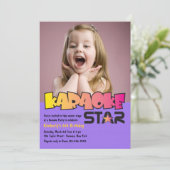 Karaoke Star Photo Anniversaire Fête Invitation (Debout devant)