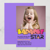 Karaoke Star Photo Anniversaire Fête Invitation (Devant / Derrière)