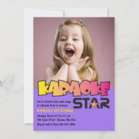 Karaoke Star Photo Anniversaire Fête Invitation