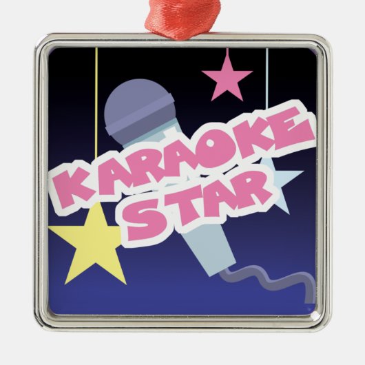 karaoke ster metalen ornament (Voorkant)