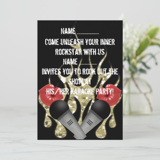 Karaoke - Uitnodiging (Staand voorkant)