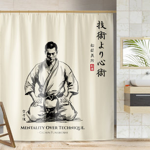Karate 5e Grondregel - Mentaliteit Boven Techniek Douchegordijn