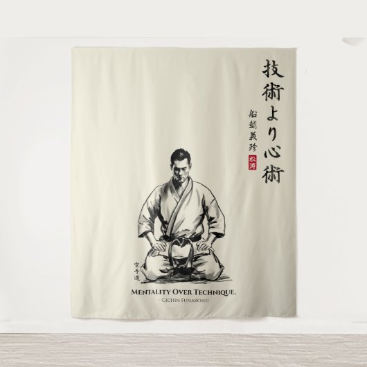 Karate 5th Precept - Mentality Over Technique Wandkleed (Voorkant)