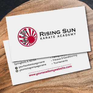 Karate Academie - Rising Sun Kanji Visitekaartje