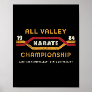 Karate All Valley 1984 Mannen vrouwen Kind Grafiek Poster