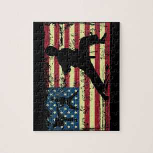 Karate American Flag Martial Arts Legpuzzel