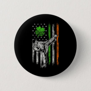 Karate Amerikaanse Ierse vlag St Patrick's Day Sha Ronde Button 5,7 Cm