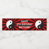 Karate Anniversaire Étiquette de bouteille d'eau (Étiquettes simples)