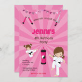 Karate Anniversaire Fête Invitation (Devant / Derrière)