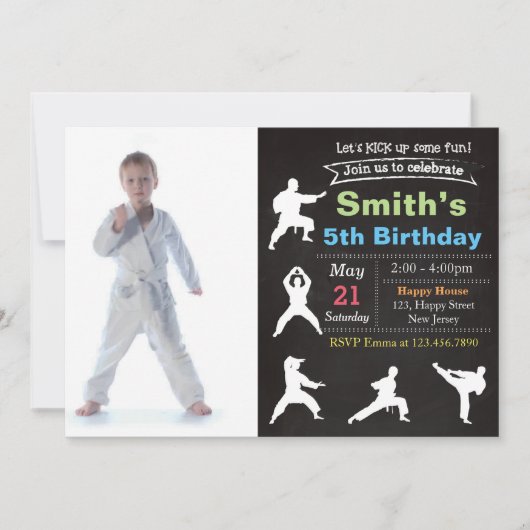 Karate Anniversaire Invitation (Devant)