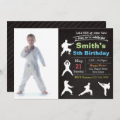 Karate Anniversaire Invitation (Devant / Derrière)