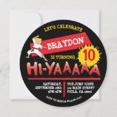 Karate Anniversaire Invitation Red Invitation (Devant)