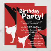 Karate Anniversaire invitations pour les enfants (Devant / Derrière)