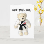 Karate Bear Get Well Bientôt Carte (Fleur jaune)