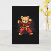 Karate Bear With Power And Precision For Kids Kaart (Gele Bloem)