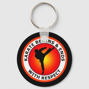 KARATE BEGINT EN EINDIGT MET RESPECT SLEUTELHANGER