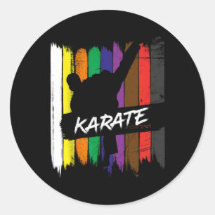 Karate Belt Colors Silhouette Martial Arts Design Ronde Sticker