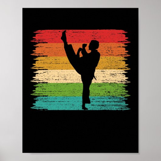 Karate Belt Colors Silhouette Poster (Voorkant)