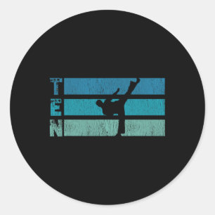 Karate Birthday 10 jaar Taekwondo Boy 10th Bi Ronde Sticker