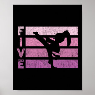 Karate Birthday 5 jaar Taekwondo Girl 5th Bir Poster