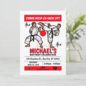 Karate Birthday Party Invitation (Boys) (Debout devant)