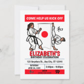 Karate Birthday Party Invitation (Girls) (Devant)