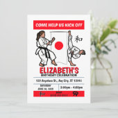 Karate Birthday Party Invitation (Girls) (Debout devant)