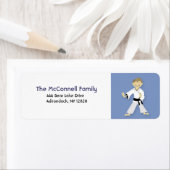 KARATE BLACK BELT ÉTIQUETTES DE ADRESSE IMPRIMANTE (En situation)