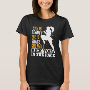 Karate Black Belt Gi Uniform Girl Women is Bea T-shirt