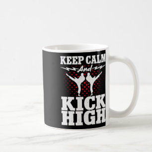 Karate Black Belt Gi Uniform Keep Calm and Kick Hi Koffiemok
