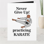 Karate Black Belt nooit opgeven vechtsporten Kaart (Voorkant)