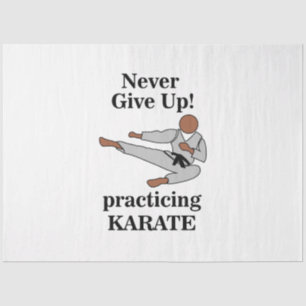 Karate Black Belt nooit opgeven vechtsporten Tissuepapier
