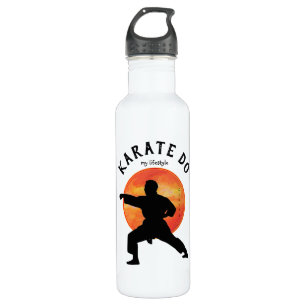 Karate Black figine Name Modern Trendy Sporty Waterfles