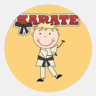 KARATE - Blond Boy Tshirts en Gifts Ronde Sticker