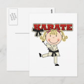 KARATE - Blond Girl T-shirts en cadeautjes Briefkaart (Voorkant / Achterkant)
