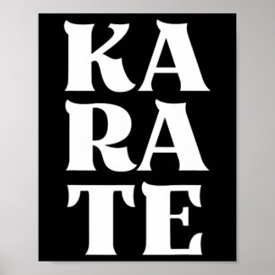 Karate Bold Letters Japanse Martial Art Karateka Poster