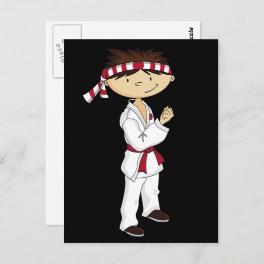 Karate Boy Briefkaart (Voorkant / Achterkant)