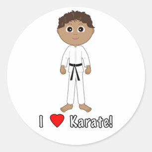 Karate Boy: Ik hou van karate Ronde Sticker