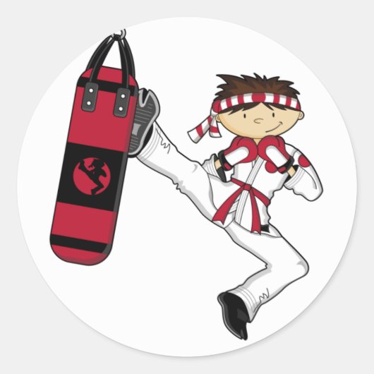 Karate Boy Sticker Sheet (Voorkant)