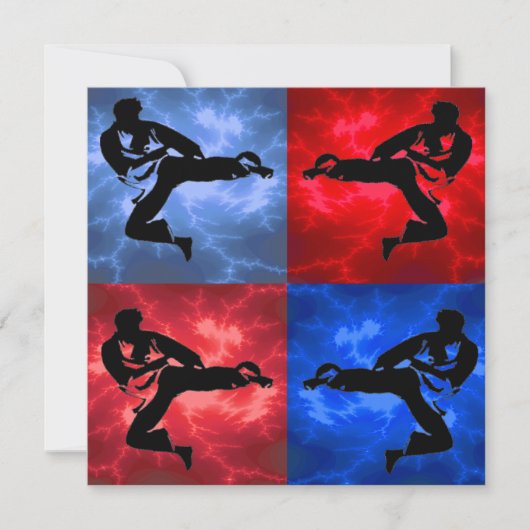 Karate Boys Birthday Party Kaart (Voorkant)