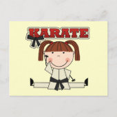 KARATE - Brunette Girl T-shirts en cadeautjes Briefkaart (Voorkant)