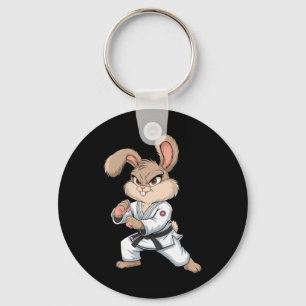 Karate Bunny Martial Arts Konijn Grappig Voor Kind Sleutelhanger