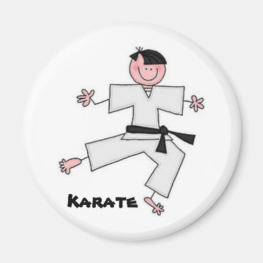 Karate Cartoon Magnet Magneet (Voorkant)