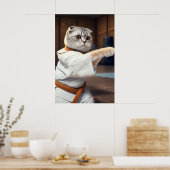 Karate Cat 90 Poster (Keuken)