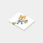Karate Cat Cartoon Funny Post-it® Notes (Schuin)