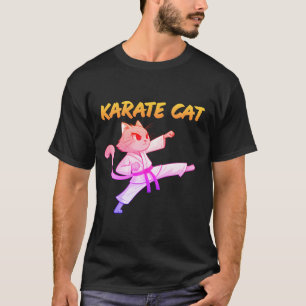 Karate Cat Cartoon T-shirt Design   dynamische gee