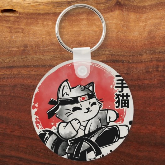 Karate Cat Sleutelhanger (Voorkant)
