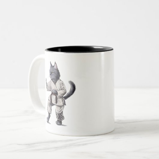 Karate Cat Stance Mug (Devant gauche)